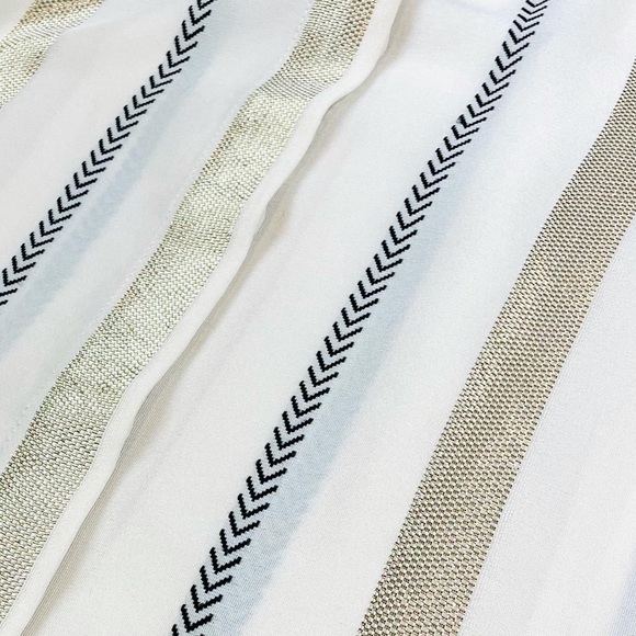 STELLA MCCARTNEY • Gold and Black Striped Silk Button-Down Shirt - Picture 10 of 16